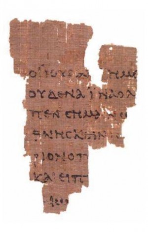 John Rylands Library Papyrus P52, recto [Gospel of John, c. AD 100-150]