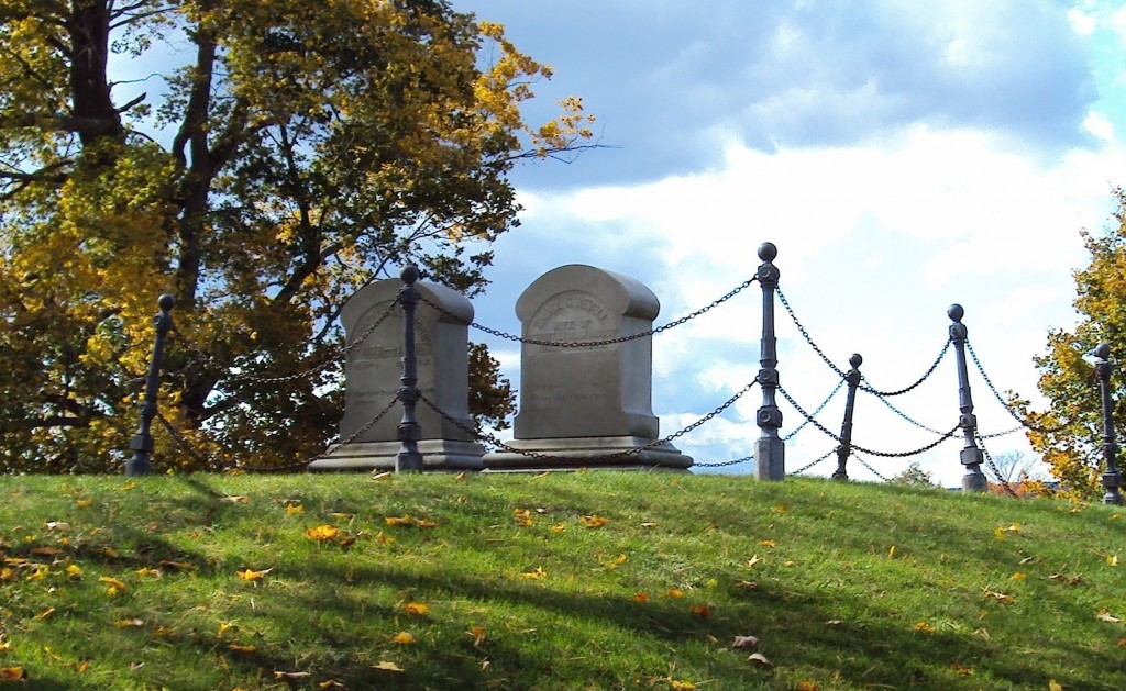 The graves of Moody and his wife Emma