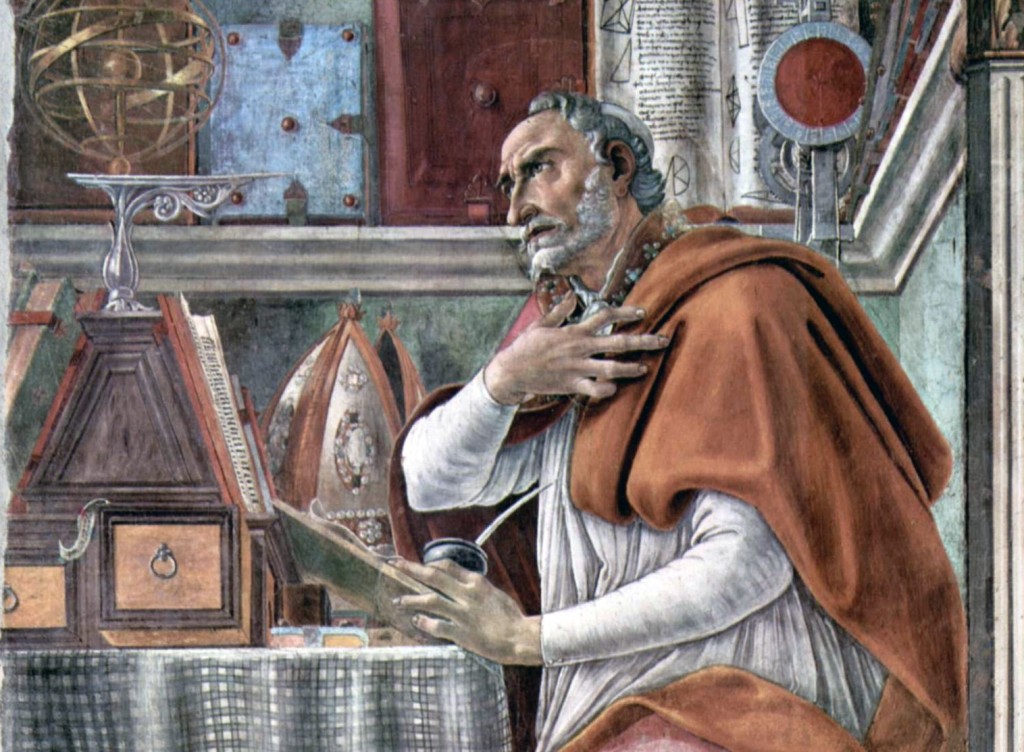 This is the painting of Augustine I have in my home library. I love the way he is gazing upward as he prays and studies.
