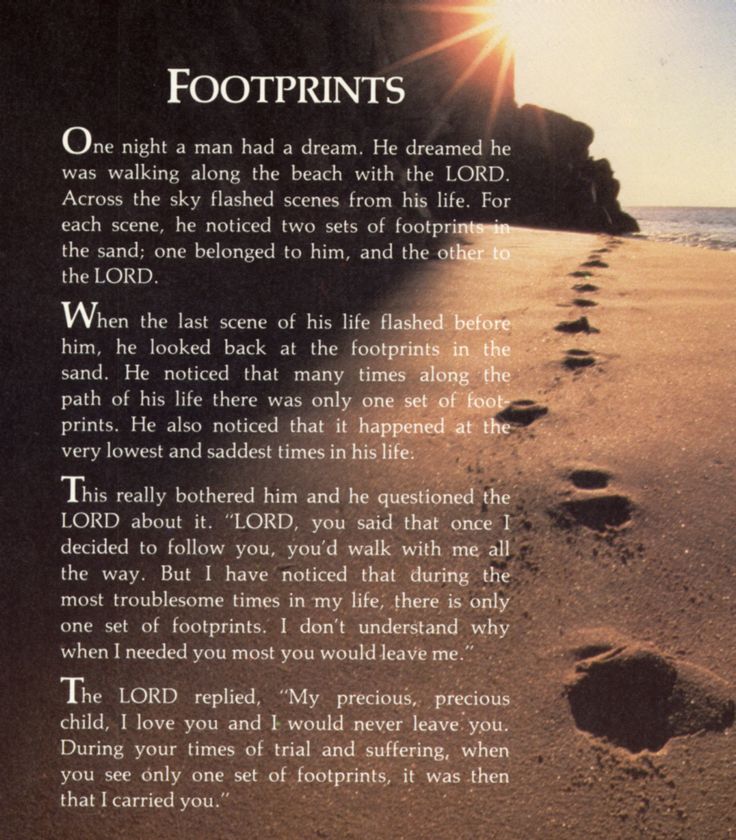 Original Footprints In The Sand Poem Mary Stevenson